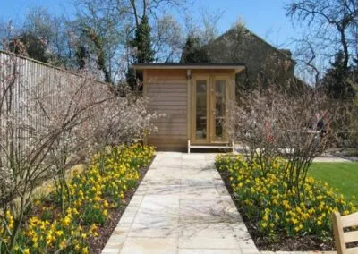 Fresh paving in garden