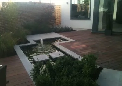 Pond with water feature