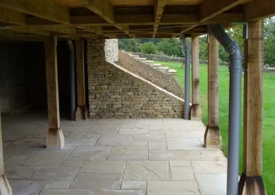 Raised wooden patio