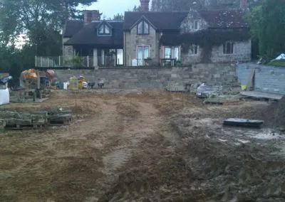 Landscaping in progress