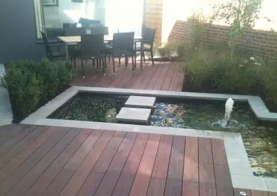 Pond with water feature