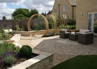 Pretty garden freshly landscaped