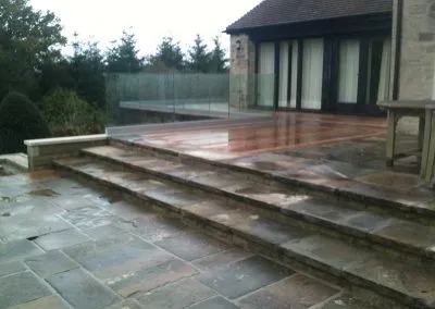 Fresh wooden patio area